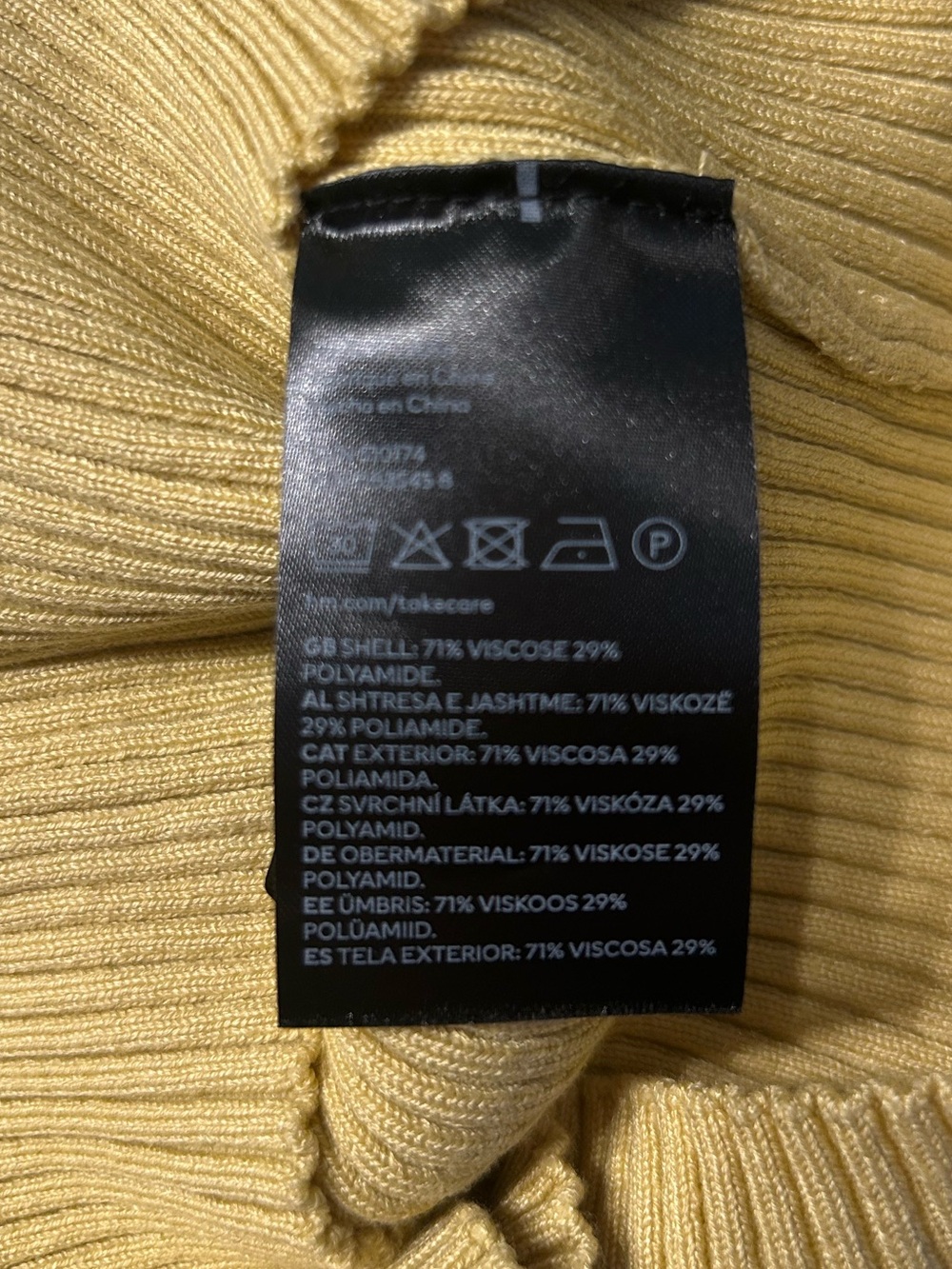 H&M Women’s Dusty Yellow Rib Knit Top, Size Small - Picture 10 of 11
